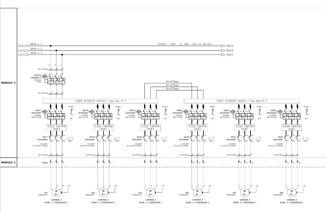 Esquema eléctrico de distribución y control